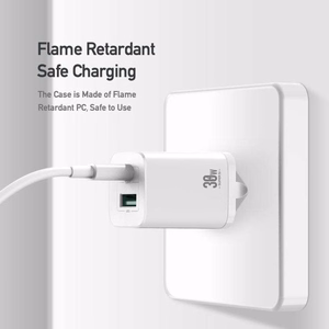 Sieninis įkroviklis Dux Ducis C80 Super Si - USB + Type C - PD 30W QC 3.0 18W 3A baltas