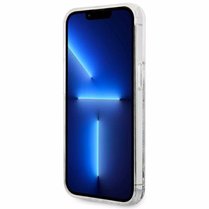 Karl Lagerfeld Liquid Glitter Big KL dėklas telefonui iPhone 14 Pro - sidabrinis