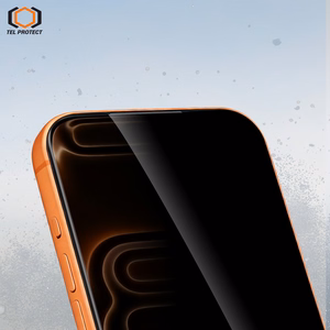 Tel Protect Dust-Free Easy Fit Privacy Full Glue 6D grūdintas stiklas skirtas Iphone 15 Pro juodas