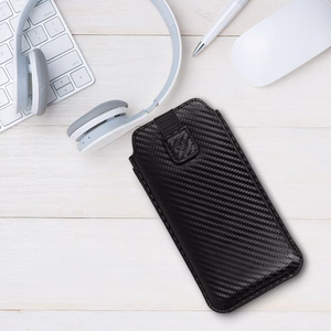 Wonder CARBON dėklas (Dydis XXL) Samsung S25 Ultra/S24 Ultra/M35/M23/A16 5G/Xiaomi Redmi 14C JUODAS