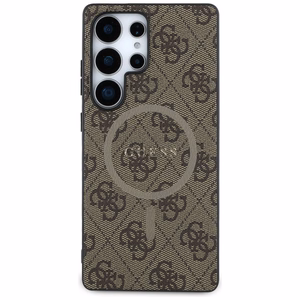 Guess Odinis 4G Spalvotas Žiedas Klasikinis Logotipas Magnetinis Dėklas Samsung Galaxy S25 Ultra ruda