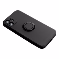 SILIKONINIS ŽIEDAS dėklas telefonui XIAOMI Redmi Note 14 4G (GLOBAL - 164,84mm x 78,15mm x 8,16mm) juodas
