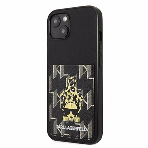 Чехол Karl Lagerfeld Karlimals Cardslot для iPhone 13 — чёрный