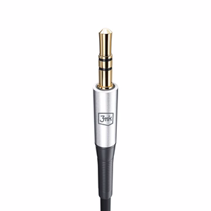 Audio kabelis 3mk USB-C to 3,5mm 1.0m juodas