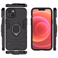 Ring Armor dėklas telefonui iPhone 14 Pro Max šarvuotas dangtelis su magnetiniu laikikliu ir žiedu juodas