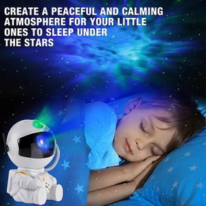 LED 3D galaktikų ir žvaigždžių projektorius Reach Mini Astronaut, baltas
