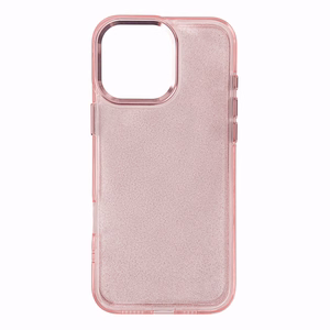Blizgus dėklas telefonui iPhone 16e - rožinis
