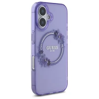 Guess IML Gėlių Vainikas Magnetinis dėklas iPhone 16 - violetinė
