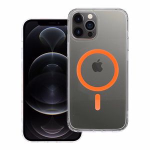 Drop Glue spalvingas žiedinis magnetinis dėklas telefonui, suderinamas su MagSafe, skirtas IPHONE 12 PRO MAX, oranžinis