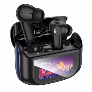 HOCO belaidės ausinės bluetooth su lietimui jautriu ekranu TWS ANC + ENC EQ21 vidurnakčio juodos