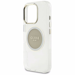 Guess IML Metal Colored Circle Classic Logo Magnetinis dėklas telefonui iPhone 16 Pro Max - pilkas