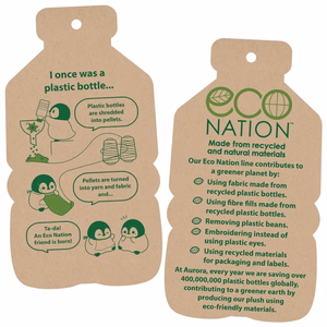 Eco Nation ekologiškas pliušinis žaislas – sėdintis baltasis lokys, 19 cm