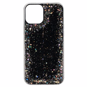 Skaidrus dėklas telefonui Iphone 12 Pro Max Juodas