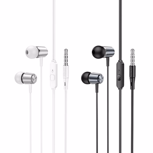 HOCO laidinės ausinės Jack 3,5 mm su mikrofonu M108 pilkos