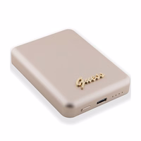 Magnetinė išorinė baterija Guess MagSafe Metal Script Logo 5W 3000mAh (auksinė)