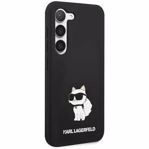 Karl Lagerfeld silikoninis Choupette dėklas telefonui Samsung Galaxy S24+ - juodas