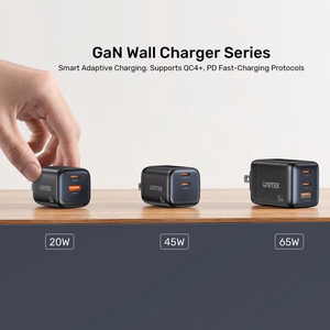 Unitek GaN tinklo įkroviklis 45W 2x USB-C PD 3.0 QC