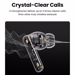 Ugreen HiTune T6 belaidės ausinės su ANC funkcija + USB-A - USB-C laidas baltos