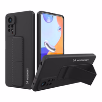 Wozinsky Kickstand Case silikoninis dėklas su stovu Xiaomi Redmi Note 11 Pro juodas
