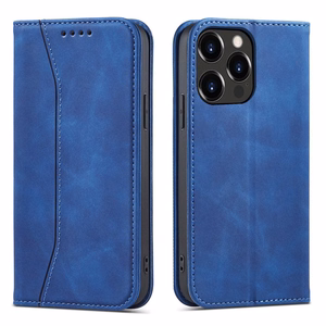 Magnet Fancy Case dėklas iPhone 14 Pro Max su flip cover wallet stand - mėlynos spalvos