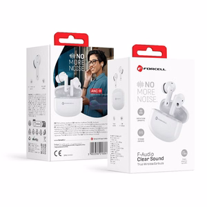 FORCELL F-AUDIO Clear Sound belaidės ausinės Bluetooth TWS baltos
