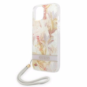 Guess GUOHCP14MHFLSU iPhone 14 Plus 6.7" фиолетовый/фиолетовый жёсткий чехол Flower Strap