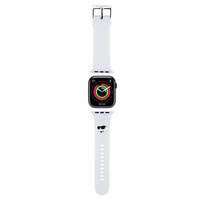 Karl Lagerfeld 3D Rubber Choupette Head Dirželis for Apple Watch 42/44/45/49mm - Baltas