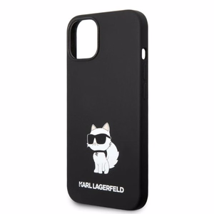 Karl Lagerfeld silikoninis Choupette dėklas telefonui iPhone 14 Plus - juodas