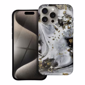 FORCELL F-PROTECT Mirage, karinio lygio dėklas su MagSafe, suderinamas su IPHONE 15 PRO MAX sidabrinis rūkas