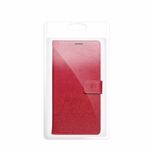 Atverčiamas dėklas skirtas Samsung A27 Mezzo Book katės raudonas