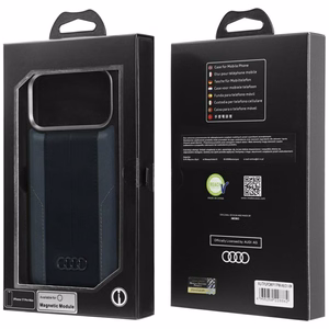 Audi A6 sintetinė oda MagSafe dėklas telefonui iPhone 17 Pro Max - juodas