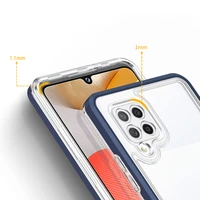 Skaidrus 3in1 dėklas Samsung Galaxy A42 5G rėmelio gelinis dangtelis mėlynas