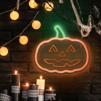 Neon PLEXI LED PUMPKIN WITH STEM oranžinis žalias NNE13 Neolia