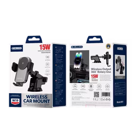 JELLICO automobilinis laikiklis su belaidžiu įkrovimu W19 15W Juodas