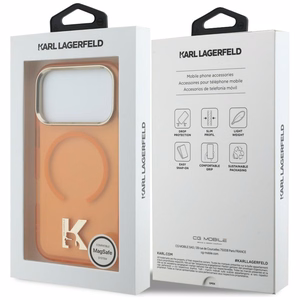 Karl Lagerfeld IML K Head Logo MagSafe Dėklas for iPhone 17 Pro - oranžinis