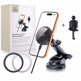 "Tech-Protect V9 MagSafe 25W Qi 2.2 automobilinis įkroviklis - juodas