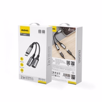Dudao L13C+ 2in1 USB-C adapteris - pilkas