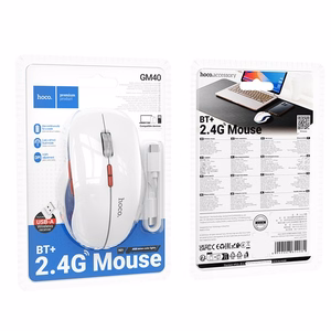 Belaidė pelė Hoco GM40 RGB balta