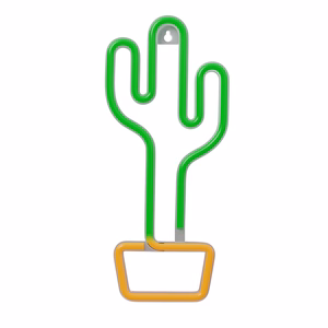 Neon LED Light CACTUS oranžinis žalias Bat + USB FLNE02 Forever Light