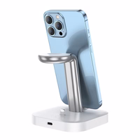 Belaidis įkroviklis Hoco (CW43) 3in 1 (15W MagSafe Compatible) baltas