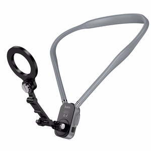 Neck magnetic phone holder Hoco K31 juodas pilkas
