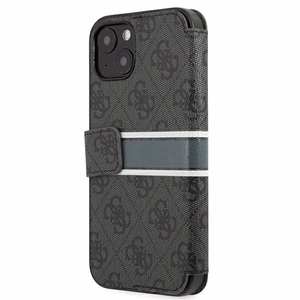 Guess GUBKP13S4GDGR iPhone 13 mini 5.4" серый/серый книжка 4G Stripe