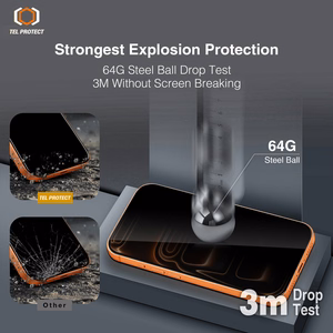 Grūdintas stiklas Tel Protect 10X Privacy DLC Diamond Coating skirtas Iphone 17 Pro Max