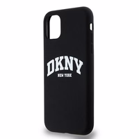 DKNY Skystas silikoninis baltas spausdintas logotipas magnetinis dėklas telefonui iPhone 11/Xr - juodas