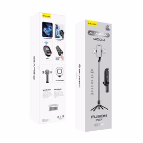 Blavec asmenukių lazda Aluminium Fusion P-07 Magsafe trikojis + nuotolinio valdymo pultas + 2 lempos 1,4 metro (SSFP07-MTR2LB14) juodas