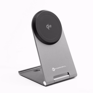 FORCELL F-ENERGY Flip Charge Qi2 15W belaidis įkroviklis suderinamas su MagSafe sidabrinis