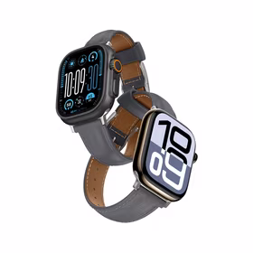 AmazingThing Klasikinis odinis dirželis laikrodžiui Apple Watch 45 / 46 / 49 mm - pilkas