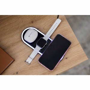 FORCELL F-ENERGY Ellipse belaidis įkroviklis 3in1 suderinamas su Apple Qi QC 15W juodas