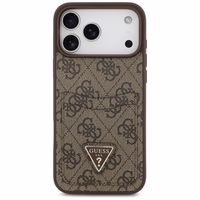 Guess 4G Nauble Card Triangle dėklas iPhone 17 Pro Max - rudas