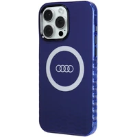 Audi IML Didelis Logotipas Magnetinis dėklas telefonui iPhone 15 Pro Max - mėlynas